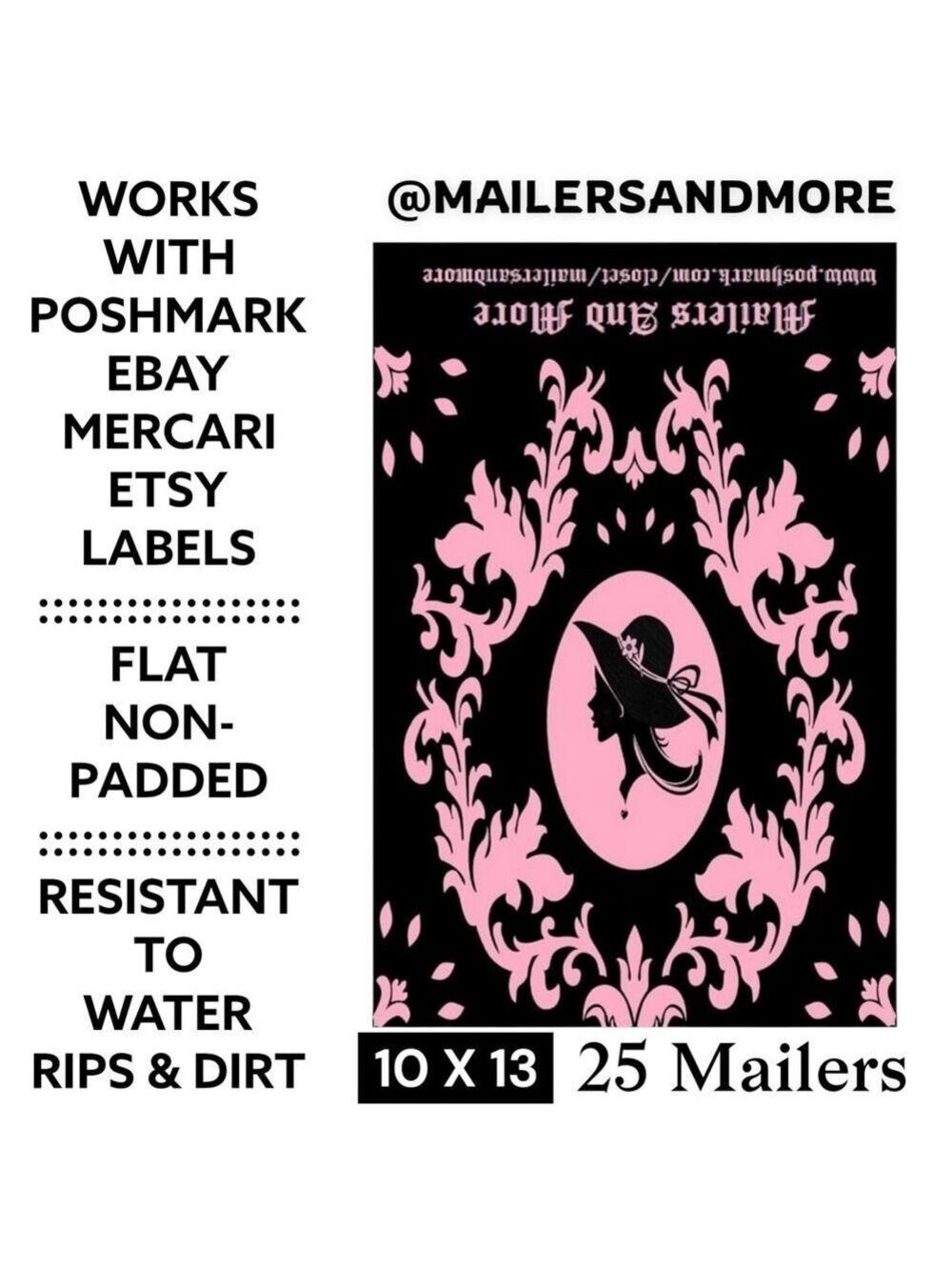 25 10X13 Poly Mailers Pink Vintage Lady Envelopes PRICE IS FIRM - Picture 3 of 12